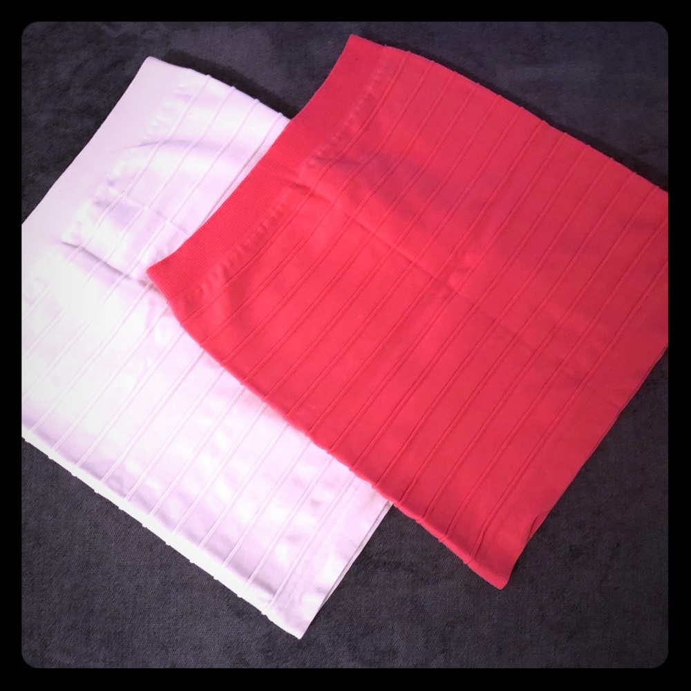 White & Pink bodycon skirts